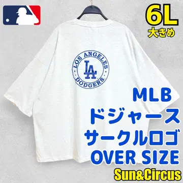 남성용 빅 사이즈 6L~7L 다저스 MLB 서클 로고 티셔츠 빅