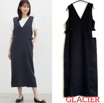 택 포함 새상품/그라시아 V넥 오버롤 스커트 백 지퍼
