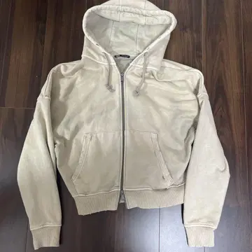 ZARA 베이지 후드 부착 지퍼 후드티