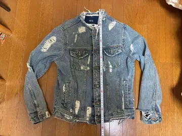 ZARA MAN! 데미지 가공 노카라 G 사이즈 크러쉬 가공