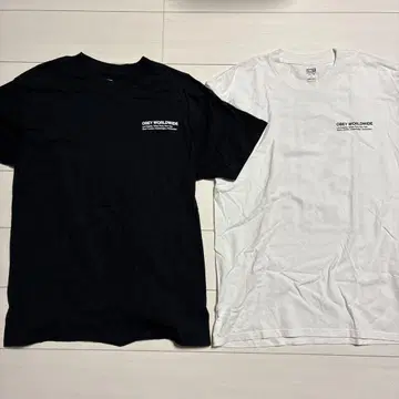 OBEY 그래픽T셔츠 2장 세트 L 사이즈 중고품 블랙 화이트