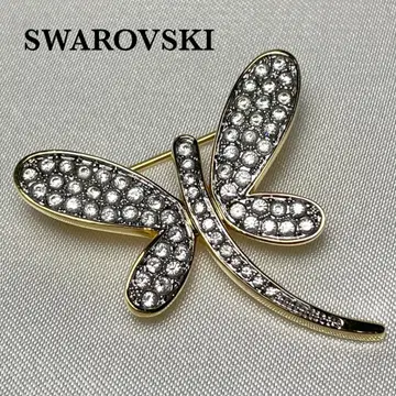 SWAROVSKI 스와로브스키 핀 브로치 잠자리 나비 스톤 장식