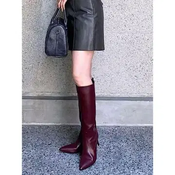 rienda 스틸레토 슬림 롱 부츠 새상품 RED L 사이즈