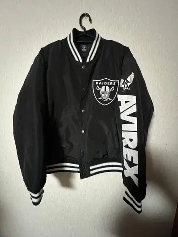 AVIREX NFL RAIDERS 바시티 자켓 블랙 레이더스