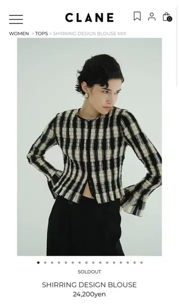 CLANE 사이즈 2 SHIRRING DESIGN BLOUSE