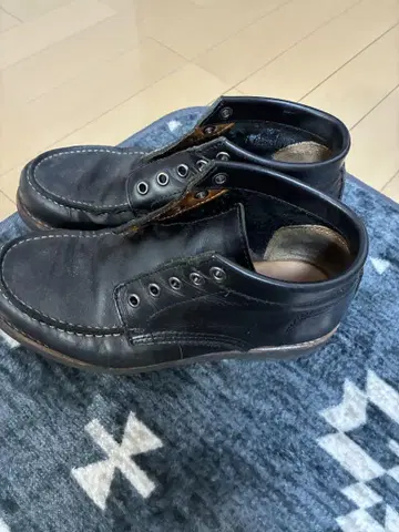 블랙 가죽 워크 부츠 레이스업