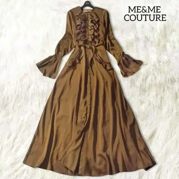 앤도미 앤도미 쿠튀르 프릴 롱 원피스 광택감 브라운 긴팔 가을/겨울