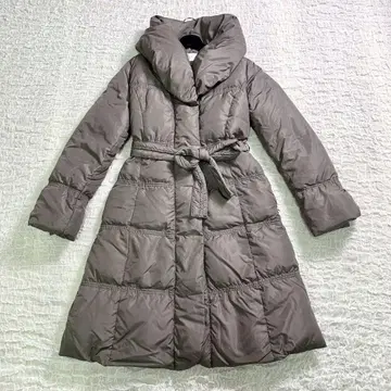 PECA 페카 롱 다운 코트 벨트 A라인 브라운