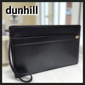 [ 새상품급 ] dunhill 가죽 세컨드 백 클러치백 블랙 천연 가죽