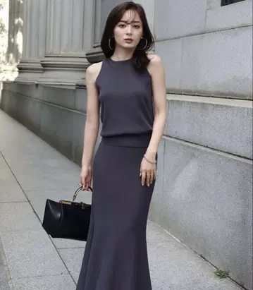 아뉴앙스 아메리칸 슬리브 니트 세트업