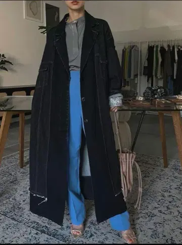 Ameri / FAKE LAYERED DENIM LONG COAT