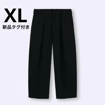 [택 포함 새상품] GU  배럴 레그 슬랙스 XL 사이즈 블랙