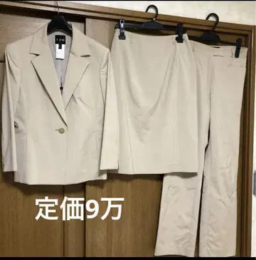 정가 9만 ICB 베이지 정장 세트 오피스 캐주얼 실크 화이트