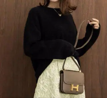 ur's 스웨터 프리 사이즈 폭스 양모 레이나 호시 콜라보 블랙
