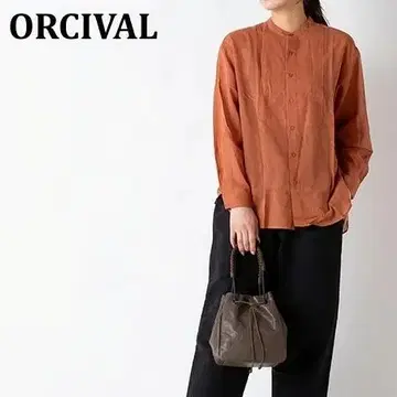 택 포함 오르치발 ORCIVAL 코튼 부잠 셔츠 M 노카라