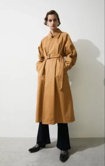 moussy 오버사이즈 스프링 코트 롱 코트 마우지