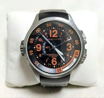 HAMILTON 자동 와인딩 손목시계 블랙/오렌지