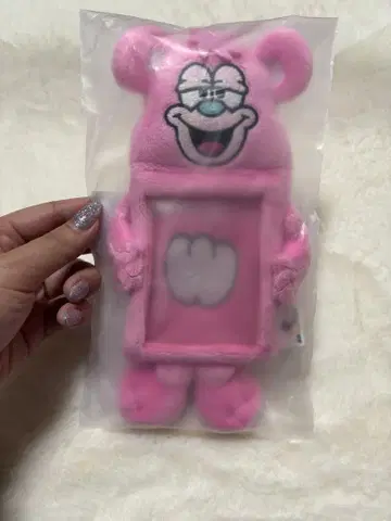 핑크 곰 키링 봉제 인형풍