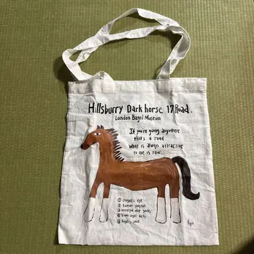 런던 베이글 뮤지엄 토트백 말 홀스 무늬 에코백