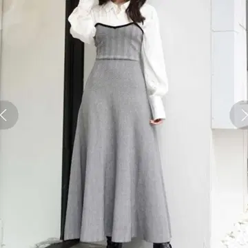 머큐리 듀오 셔츠 도킹 플레어 니트 원피스