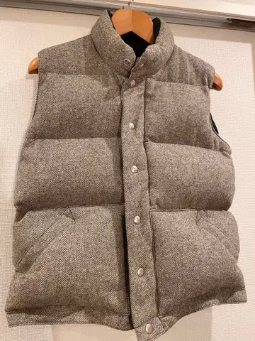 Crescent Down Works 다운 베스트 S 헤링본 무늬 그레이