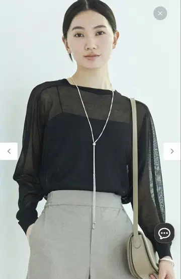 택 포함 새상품 [ 세탁 가능/접촉 냉감 ] 라메 시어 니트
