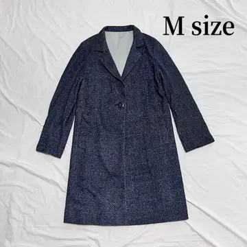피로사 Firosa 체스터 코트 미들 기장 코트 헤링본 무늬 M 상당