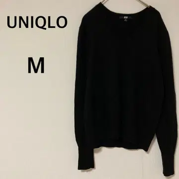유니클로 캐시미어 스웨터 [ M ] 니트 캐시미어 100% 블랙 무지