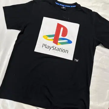 레어 PlayStation 프레스 빅 로고 t셔츠 기업 블랙 L