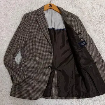 새상품급 kent 자켓 브리티시 울 트위드 하운드투스 패턴 L 단회전