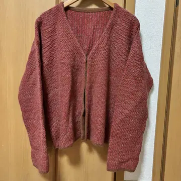 울 모헤어 V넥 가디건