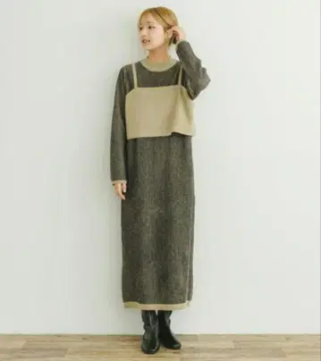 새상품급! ITEMS URBANRESEARCH 뷔스티에 니트 원피스