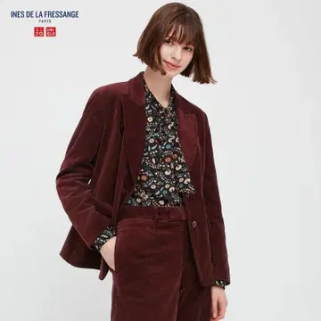 유니클로 x 이네스 테일러드 자켓 버건디(와인) XS
