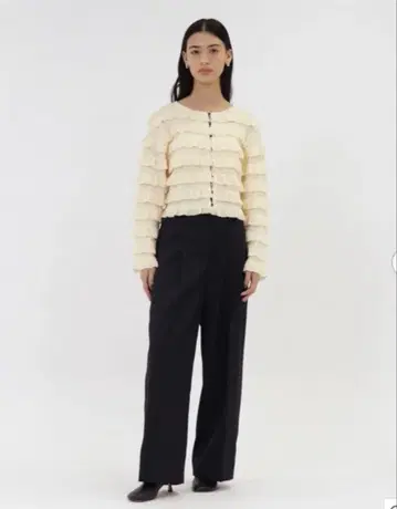 EMMEL REFINES EM 티어드 미니 프릴 2WAY 가디건