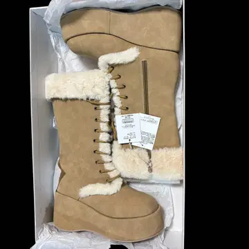 NICE CLAUP 통굽 롱 부츠