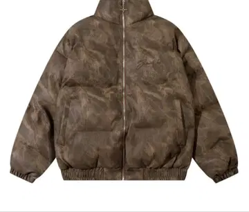 G.E.E.KCAMOUFLAGEPULEATHER PUFFER JACKET