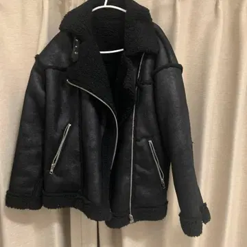 블랙 무스탕풍 자켓