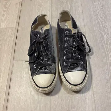 ALL STAR 그레이 벨벳 레이스업 스니커즈 가을 23.5cm