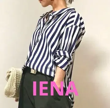 IENA THOMAS MASON 루즈 넥 셔츠 스트라이프 네이비