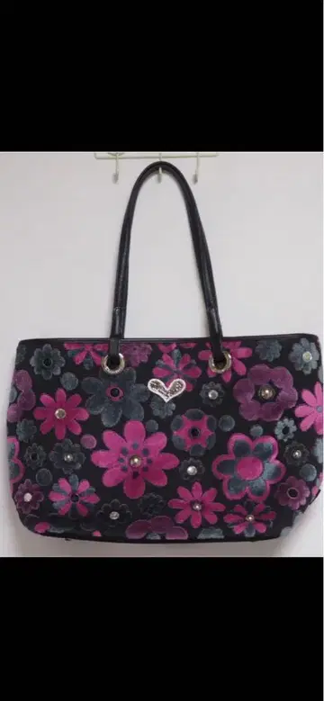 Think Bee! 싱크비 비쥬 장식 꽃무늬 토트백 베리니