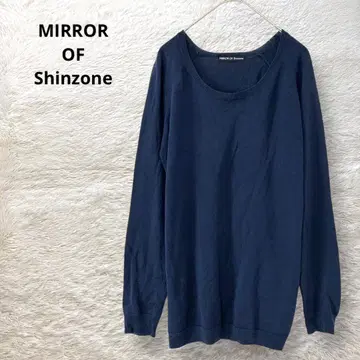 MIRROR OF Shinzone 스웨터 긴팔 크루넥 네이비 F
