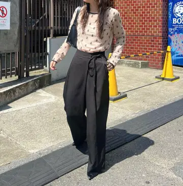 [ 새상품급 ] 랩 리본 팬츠 카프리슈 레마쥬
