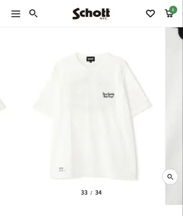 Schott HENLEY T-SHIRT 화이트 L 사이즈