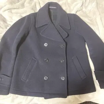 네이비 더블 브레스트 피 코트 LONDON Tradition 사이즈 32