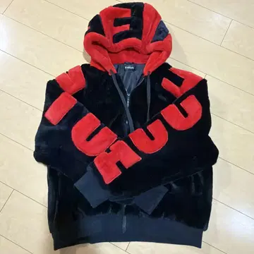 EnRich 플리스 자켓 블랙 빨간색