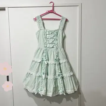 민트 어린 풀 프릴 캔디 레이스 귀여운 아마로리 오버롤 스커트