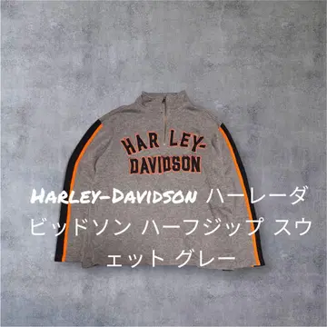 Harley-Davidson 하프 지퍼 맨투맨 그레이 빅 로고
