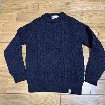 PEREGRINE 페레그린 아란 케이블 니트 스웨터 네이비 사이즈 S