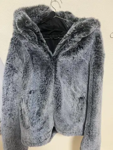 ZARA 인조 모피 그레이 자켓 L