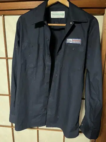 UNIVERSE OVERALL 긴팔 셔츠 다크 네이비 L size